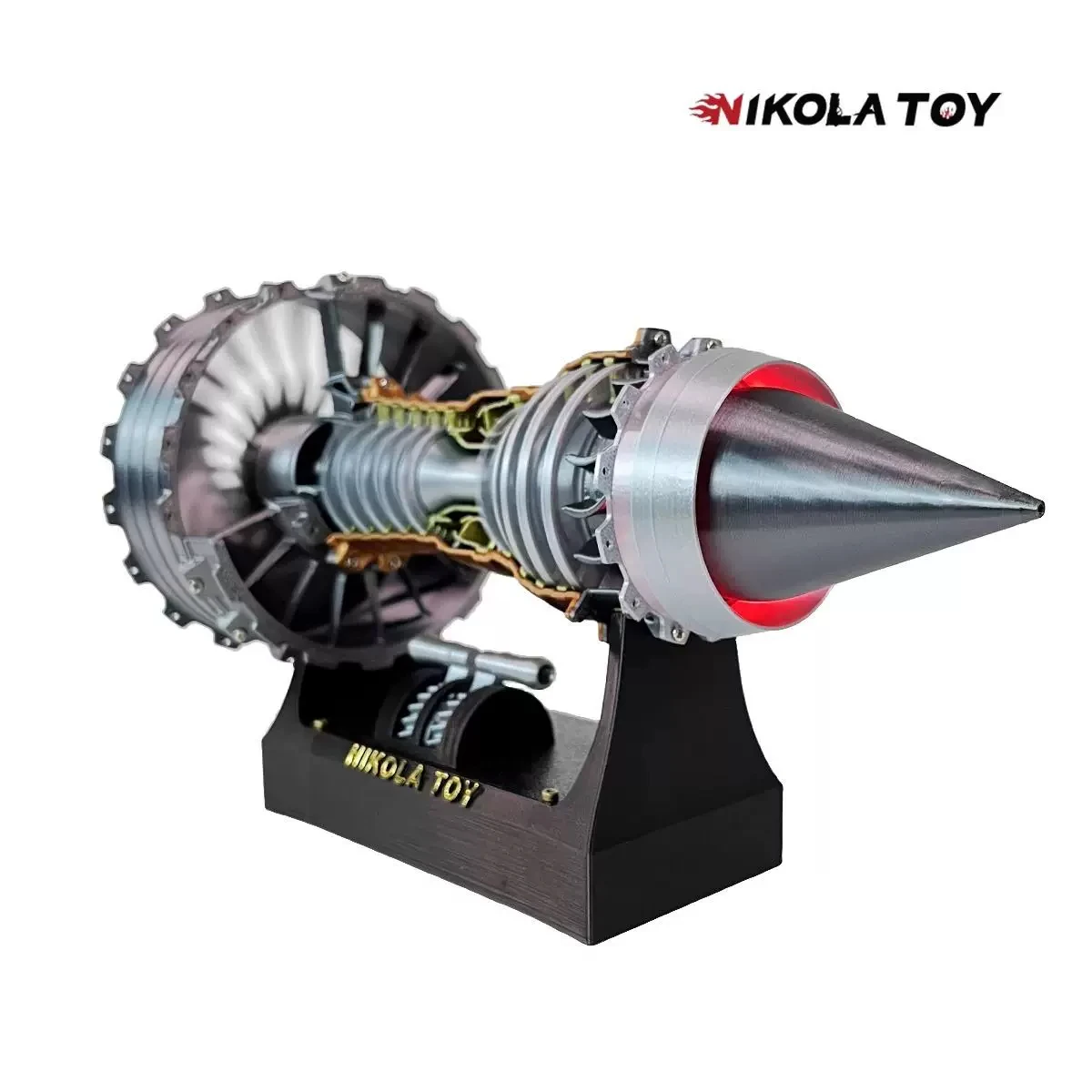 Startable aircraft turbofan engine model gift box gift for children and boyfriends, infinite speed regulation taillight effect