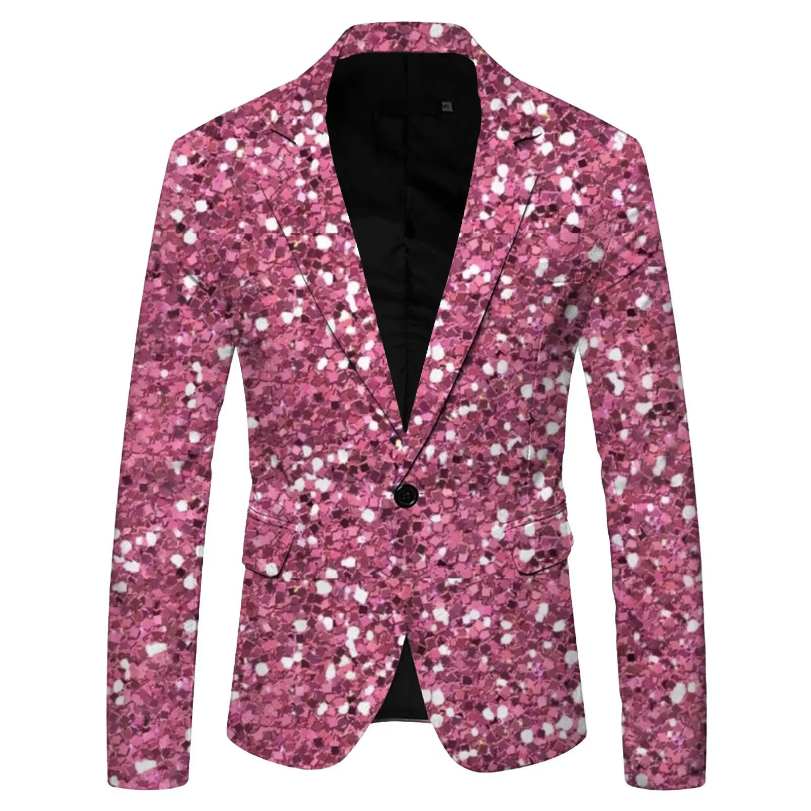 Veste à paillettes imbibées pour hommes, blazer à bouton unique imprimé, performance sur scène de club, vêtements pour hommes, grande taille, fête de mariage, combinaison imbibée