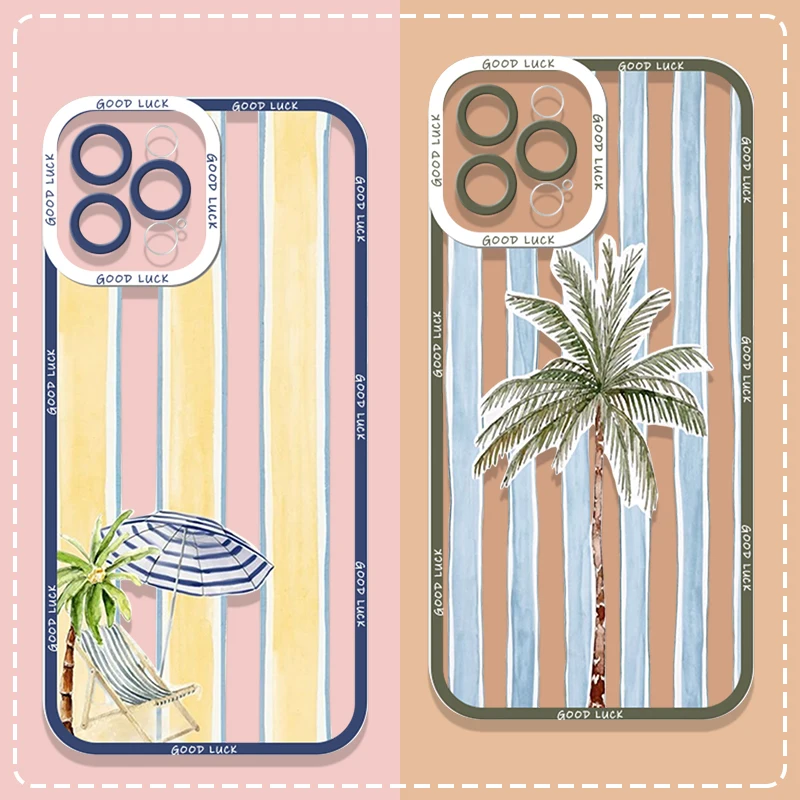 Capa de Celular com Estampa de Palmeira e Coqueiro para Samsung Galaxy S26 S23 S24 S22 S25 Ultra Plus, Capa para Galaxy S25+ S24+ S23+ S26+ S22+