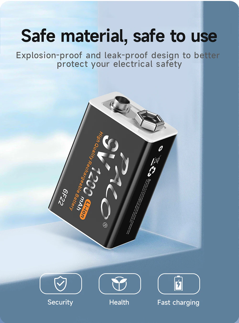 Palo 9V Akku 1200mah 6 f22 Micro USB 9V Li-Ionen Lithium Batterien für Multimeter Mikrofon Spielzeug Fernbedienung ktv – Detail 14