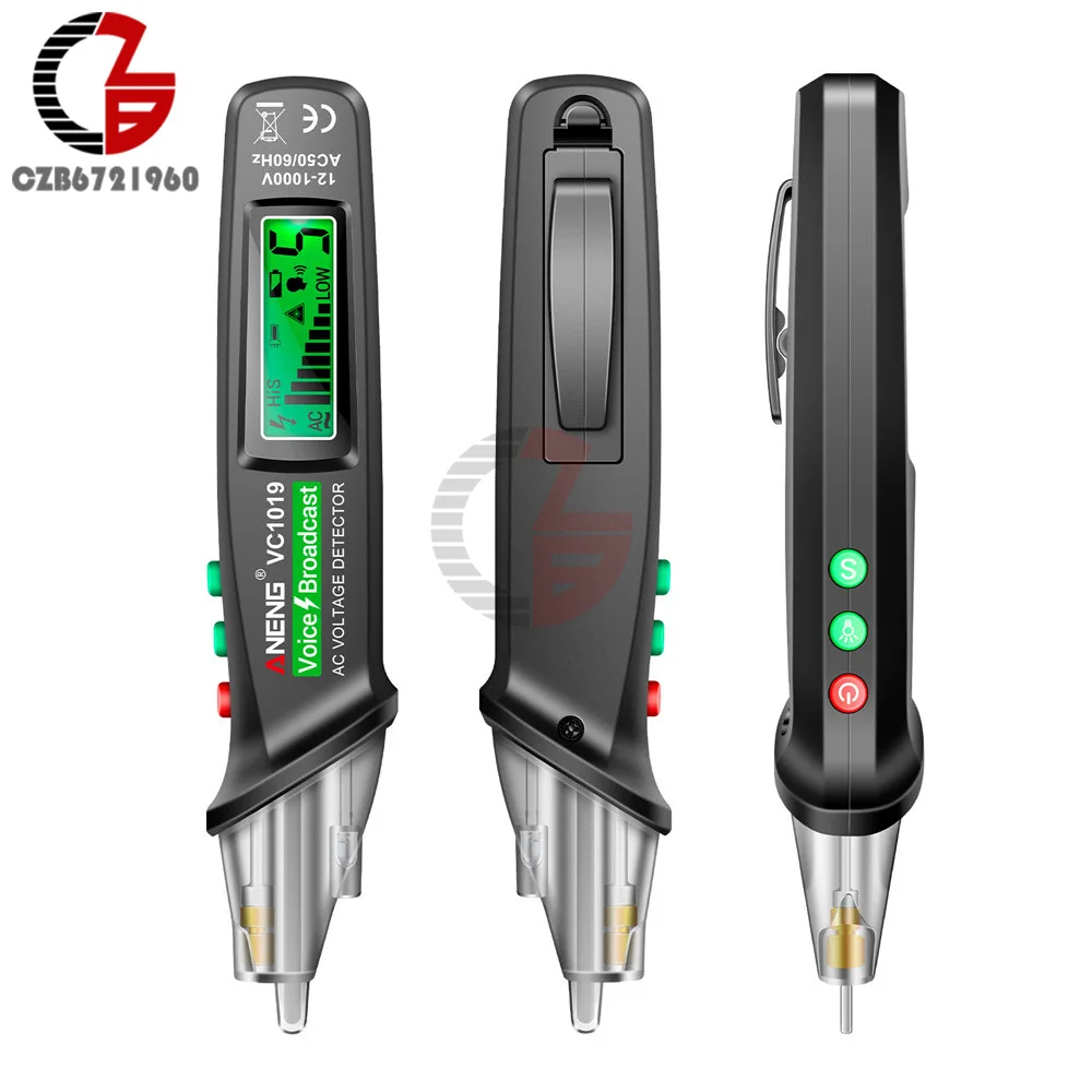 ANENG VC1019 Intelligent Voice Broadcast Tester Pen 12V-1000V Infrared Sensor Positioning Voltmeter Electric Wire Detector Tools