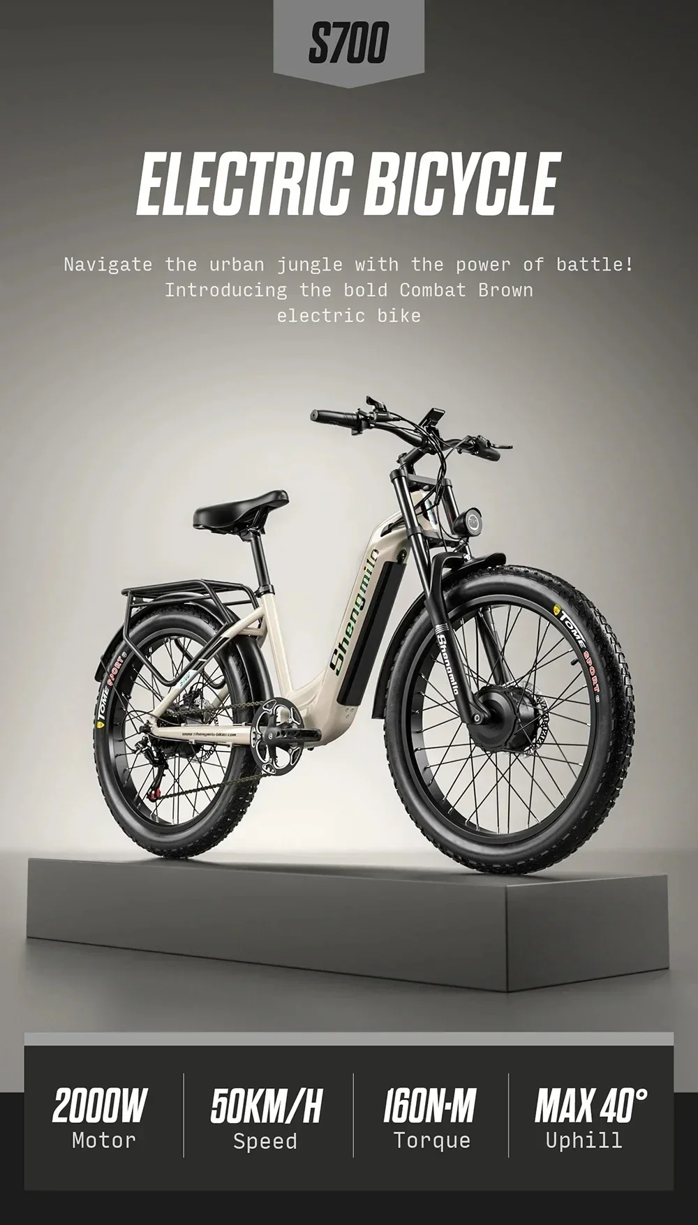 S700 2000W Motor Electric Bicycle 48V17.5AH Lithium battery 26*3.0 Fat tires Mountain Snow Beach City E-Bike Adult Electric Bike