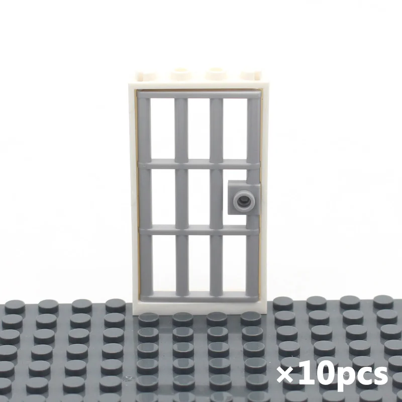 MOC Brick Compatible 60621 Door 1x4x6 Prison Gate with Barred Grille Enlighten Building Blocks Educational Toys Assembles