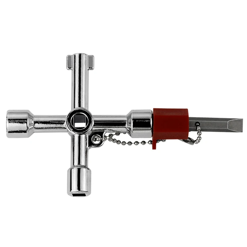 5 In 1 Cross Switch Key Wrench With Accessories Universal Square Triangle Train Electrical Cupboard Box Elevator Cabinet Alloy