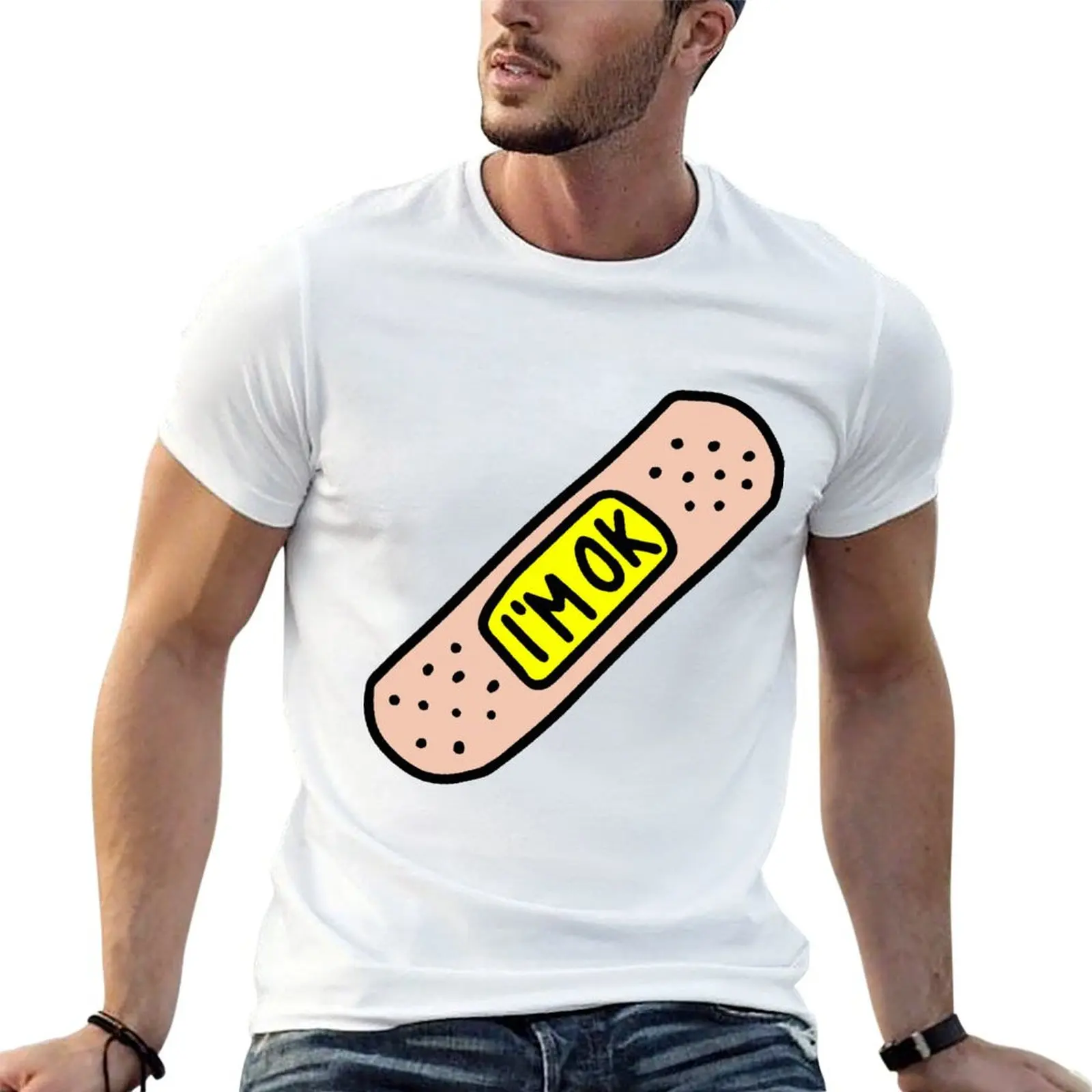 Funny I'm OK T-Shirt t shirts for man graphic tees t shirt man cotton cotton tshirt 100% T-shirt