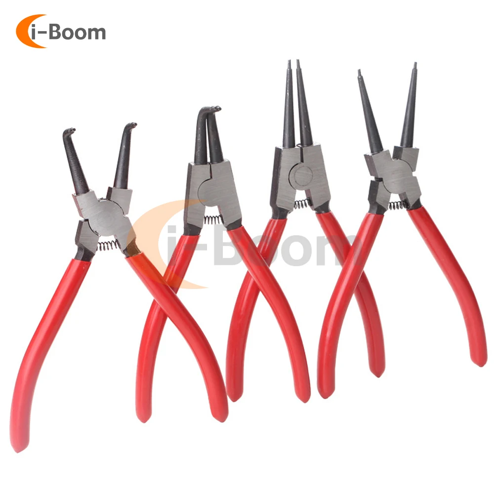 Circlip Pliers Internal External Ring Remover Installation Tool Straight/90° Curved Jaw Tip Precision Spring Loaded Tool