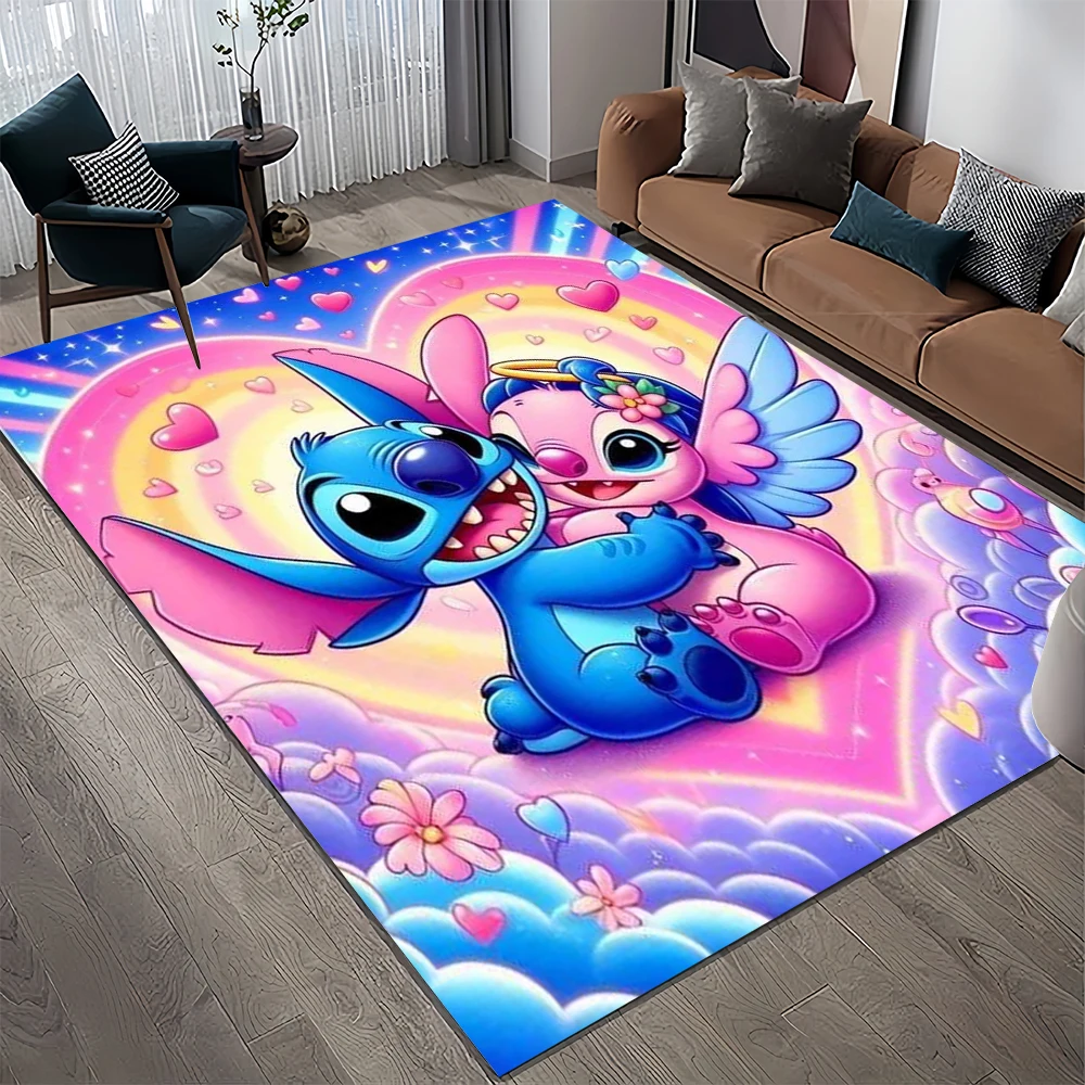 Cartoon Cute Stitch Disney Monster Rug Carpet for Living Room Bedroom Home Decor,Non-slip Decoration for Sofa Doormat Gift Kids