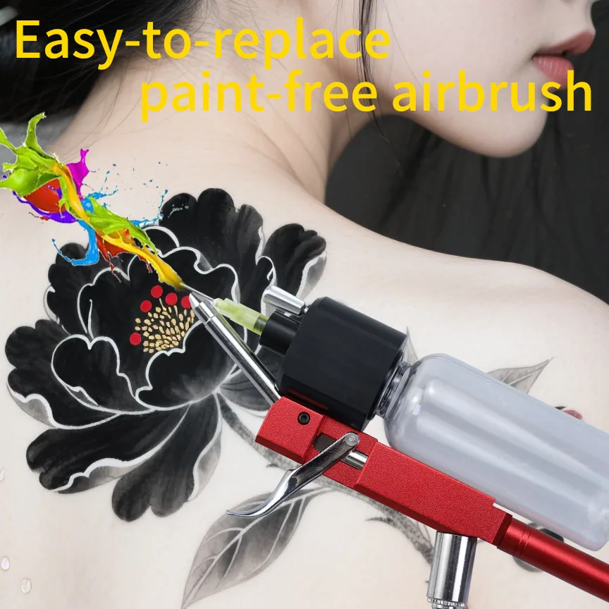 

YD-MX116A No-Clean Airbrush Kit for Model Painting Furniture Restoration Makeup Nail Art Painting Tattoo color on the cake