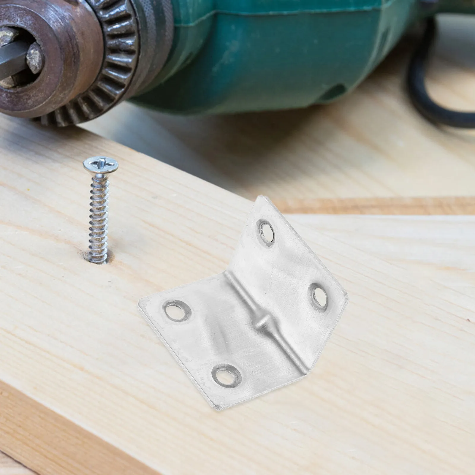10Pcs Stainless Steel L Shape Corner Brackets 90 Degree Heavy Duty Furniture Shelf Support with 4 Holes and Screws for Kitchen