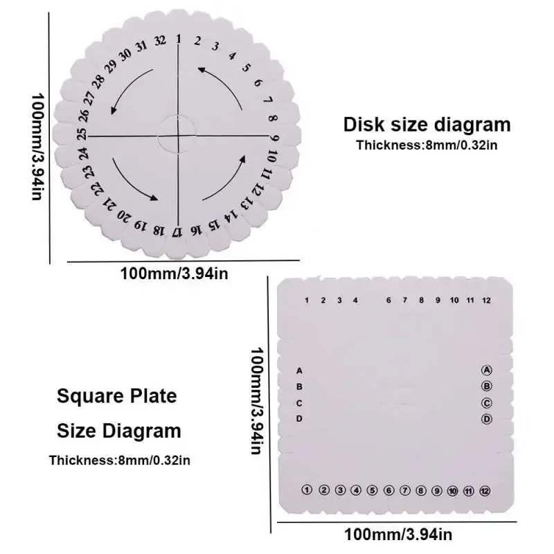 Braiding Disk Round Square Knitting Beading Cord Disc Tray Braiding Braided Plate DIY Bracelet Loom Weaving Board Tool Set