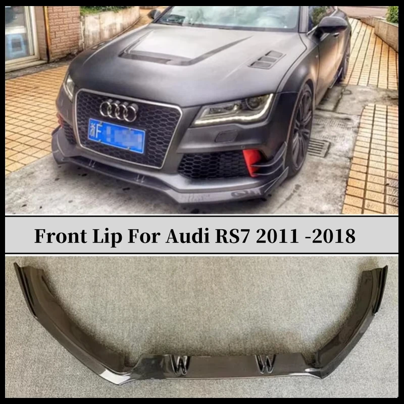 For Audi RS7 2011-2018 Carbon Fiber Front Lip Bumper Diffuser Air Knife Tim Cover Spoiler High Quality Car Accessories