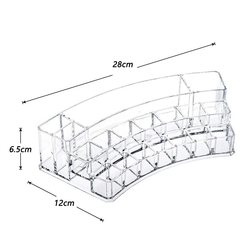 Maquiagem permanente 16 buracos acrílico tatuagem tinta copo de cristal transparente caixa de maquiagem pigmento copos tampas recipiente armazenamento rack suporte