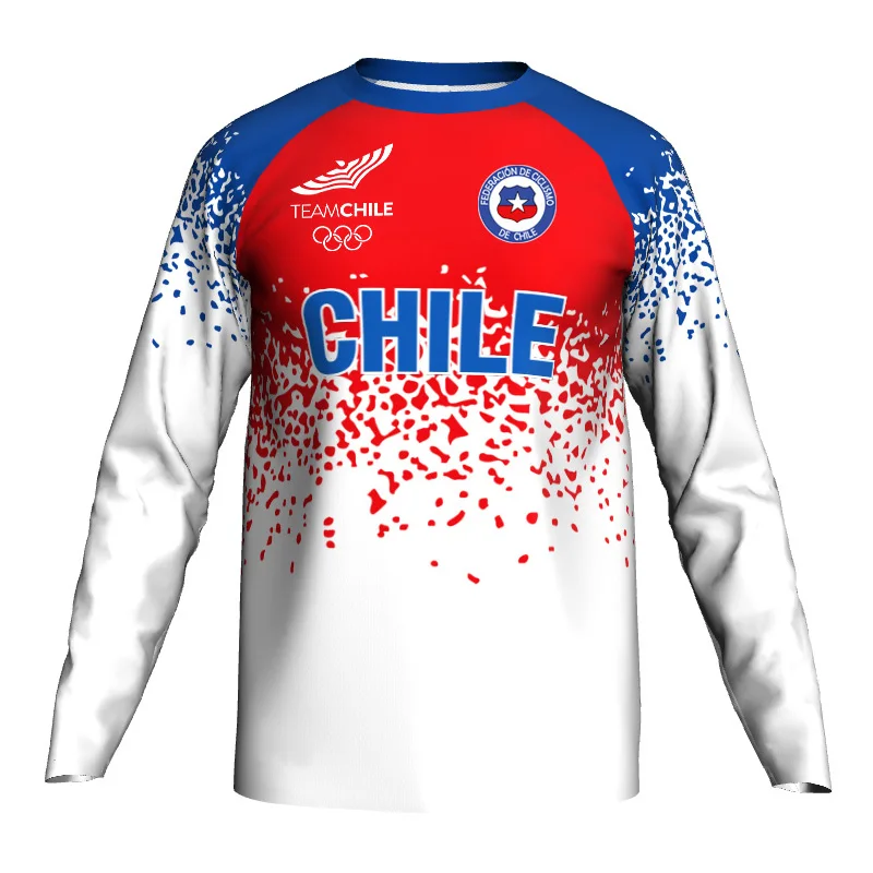 

Chile Motocross Shirt Long Sleeve Road Cycling Jersey Top Clothes Bike Mountain Downhill Patterns Sport Basketball Race Wear