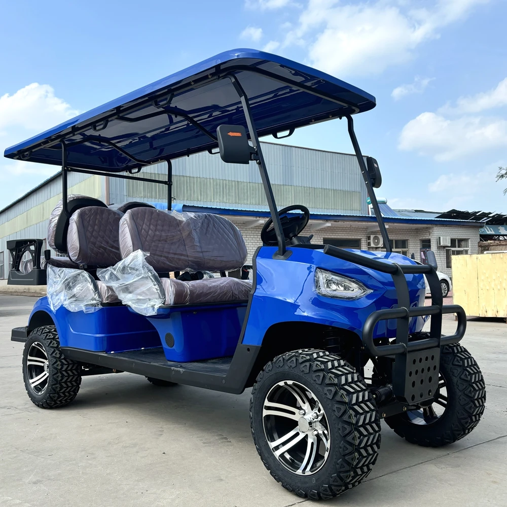 Higher Ground Clearance 48V / 4KW 6 Seats Electric Sightseeing Car Offroad Buggy 4+2 Seats Customizable Hunting Golf Cart