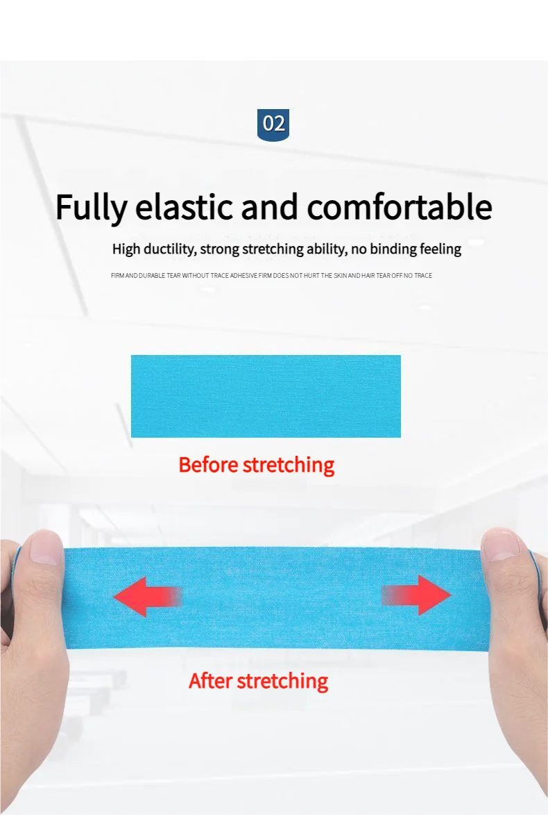 Sport Kinesio Tape Muskel Kinesiologie Elastische Knie Schmerzlinderung Dehnung Patch Sportliche Erholung Aufkleber Fitness Bandagen – Detail 7