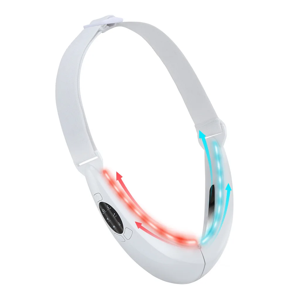 Intelligent Electric V-Face Shaping Massager Double Chin Reducer Face Lift Device Red Blue Light