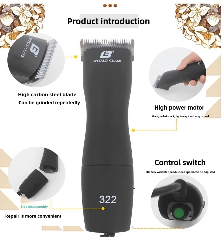 Professional Dog Clipper Electrical Grooming Trimmer 4-blade Cord Powerful Adjustable Speed dog Clipper Pet Grooming 4-blade