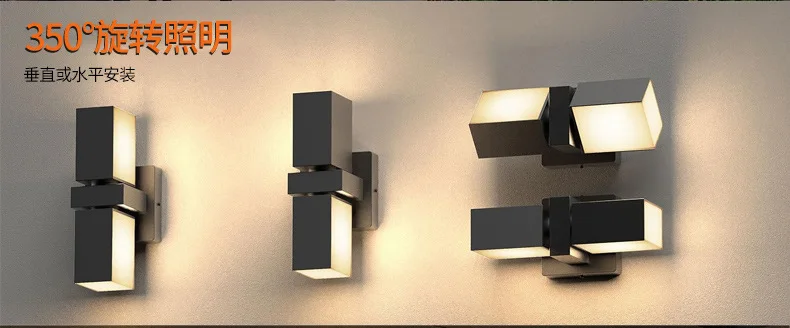 Double Head Outdoor Wall Light Outdoor LED Wall Light APP Adjustment Intelligent Exterior Wall Light Waterproof