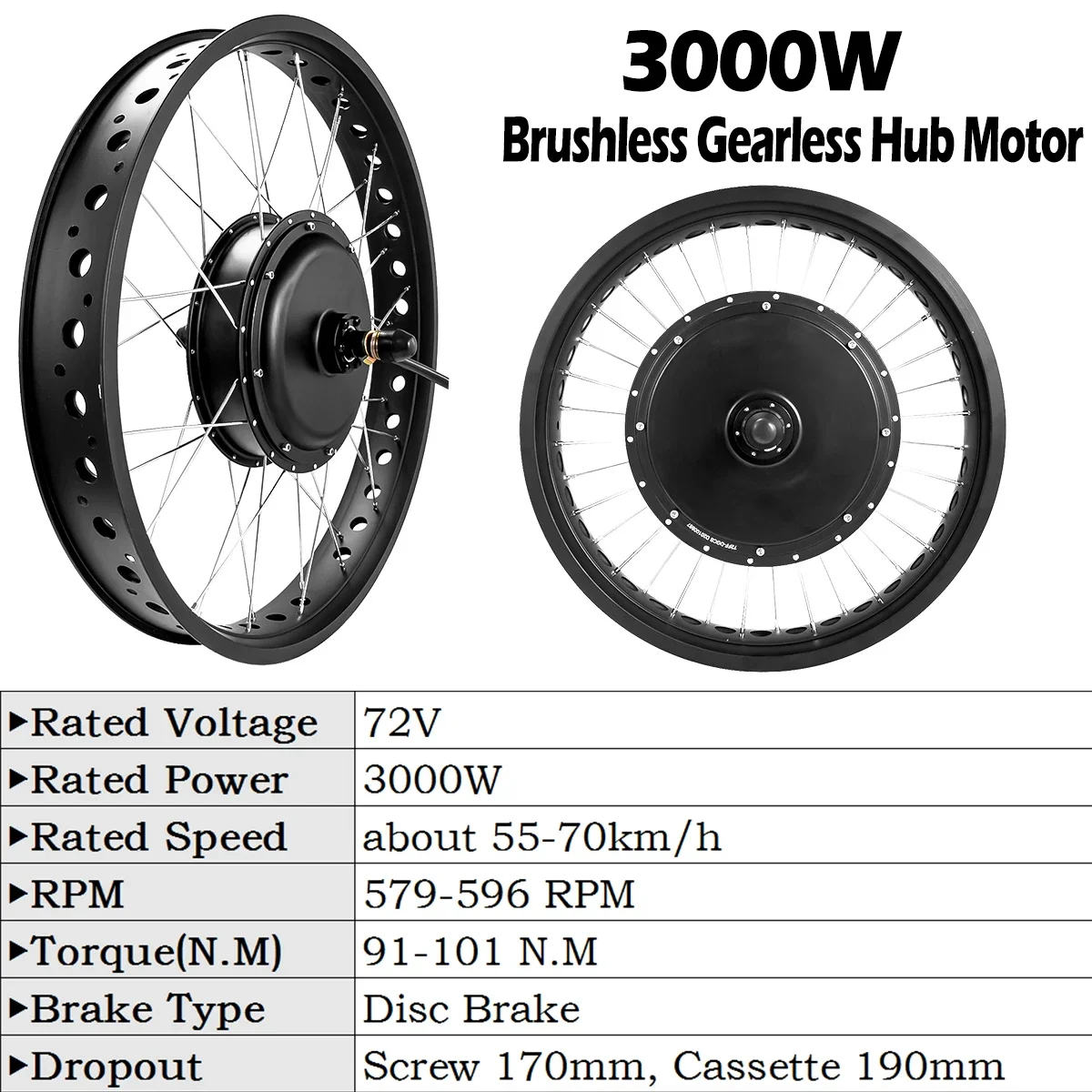 72V 3000W Snow Bike Conversion Kit 20 26 Inch E-Bike Front Rear Wheel TFT UKC1 Display NFC Function 48V 2000W 4.0 Tire - view 5