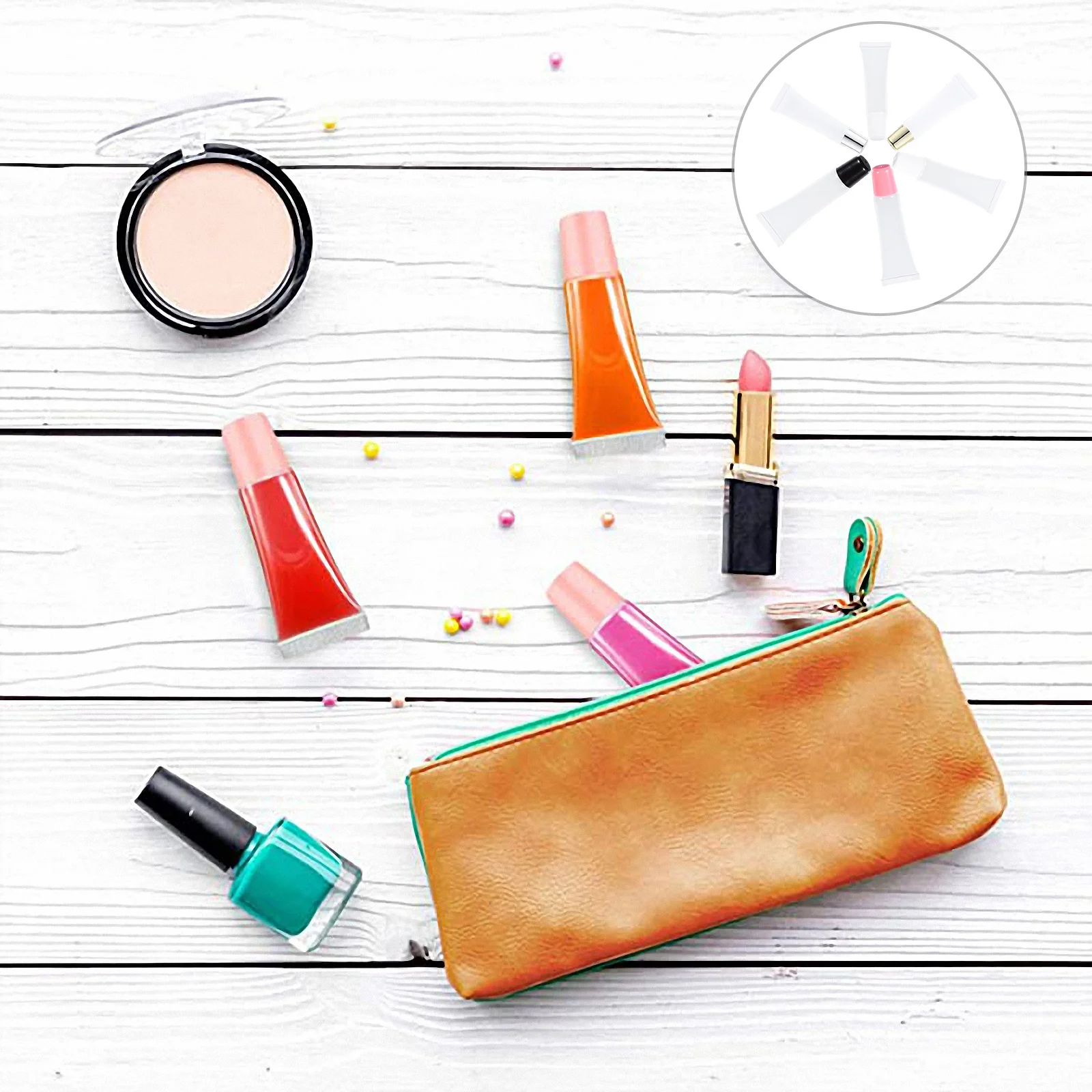 24 pçs tubos de brilho labial recipientes vazios transparentes para bálsamo labial shampoo chuveiro gel à prova de vazamento espremer portátil recarregável