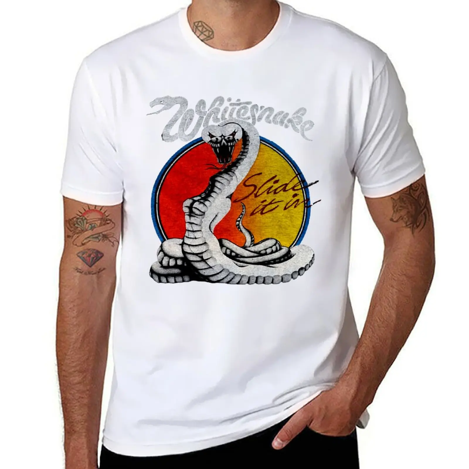 

Who Loves Music And Original Of Whitesnake Photographic Style T-Shirt man t shirts cotton t shirts for man slim fit T-Shirt