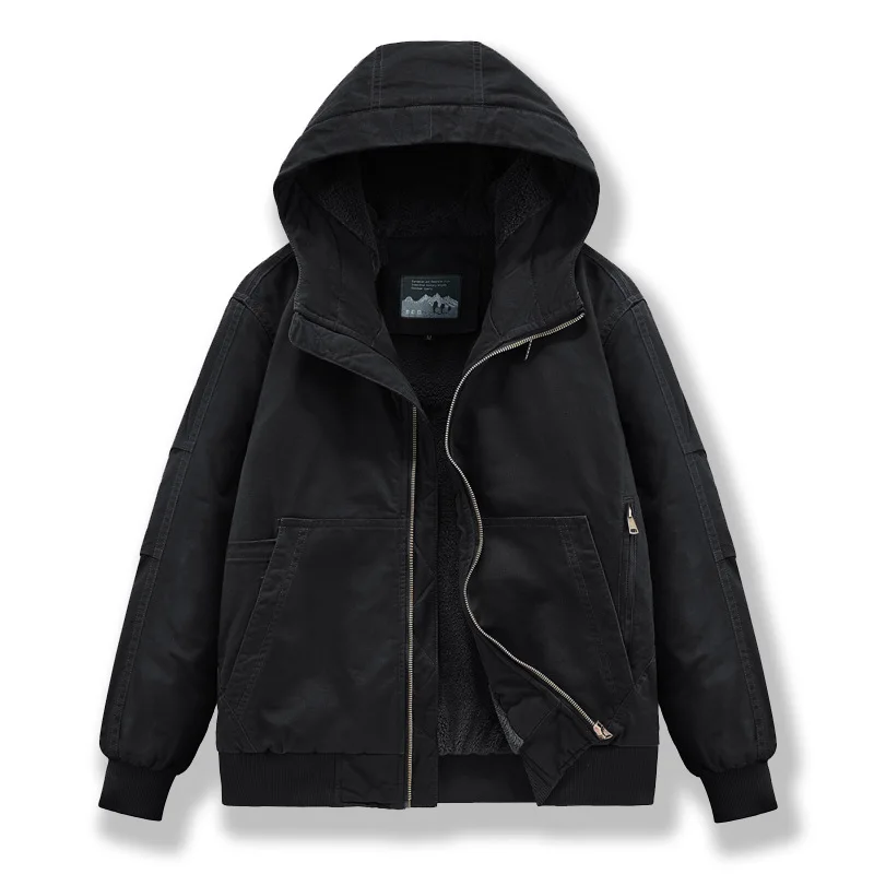 

Качественные мужские флисовые теплые пуховики с капюшоном, зимние пальто, новая модная мужская хлопковая куртка-карго с несколькими карманами, повседневные пальто-карго