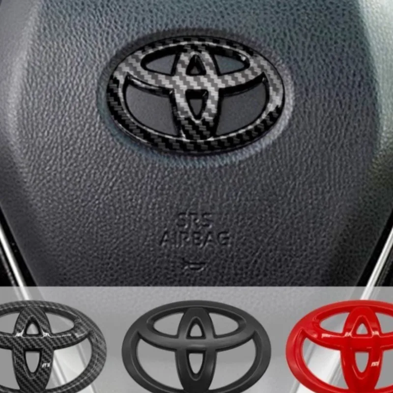 65X45 مللي متر عجلة توجيه سيارة مركز شعار لاصق لتويوتا سوبرا Aygo برادو RAV4 هايلكس يارس كورولا 4 عداء كامري أفالون