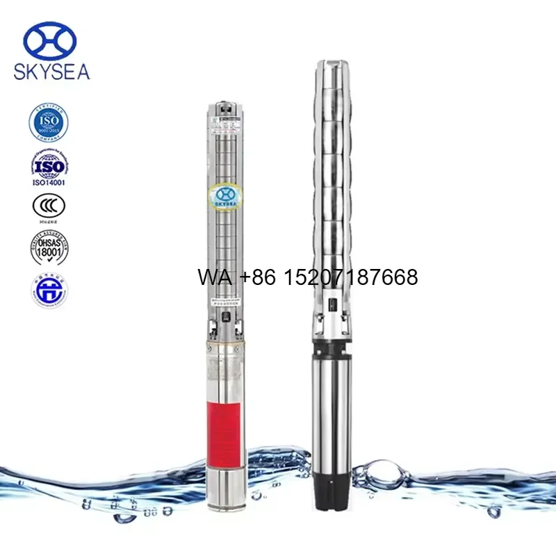 Wmwmnu for Solar Powered Submersible Pump High Head Multistage Copper Wire Motor Deep Well Clean Water Agriculture Irrigation