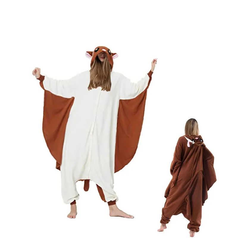 

Adult Unisex (XXL145-200CM) Animal Flying Squirrel Woman Onesies Winter Halloween Cartoon Cosplay Pajama Raccoon Kigurumi
