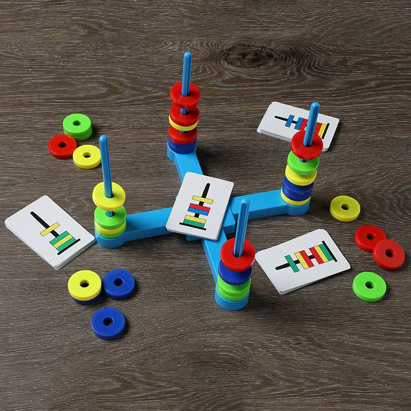 

Children Puzzle Board Game Speed Magnet Safety Educational Toys for Kids Sense Training Magnet Ring Puzzle Stack Game Board Toy﻿