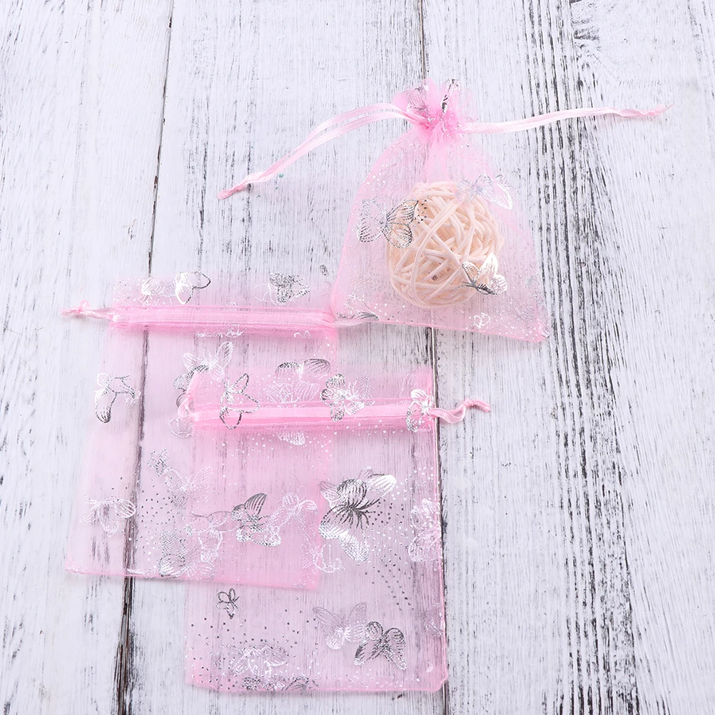 

100 Pcs Tie Mouth Yarn Gift Bags Gift Packing Bag Mesh Drawstring C y Packing Wedding Party Favor Sturdy Durable