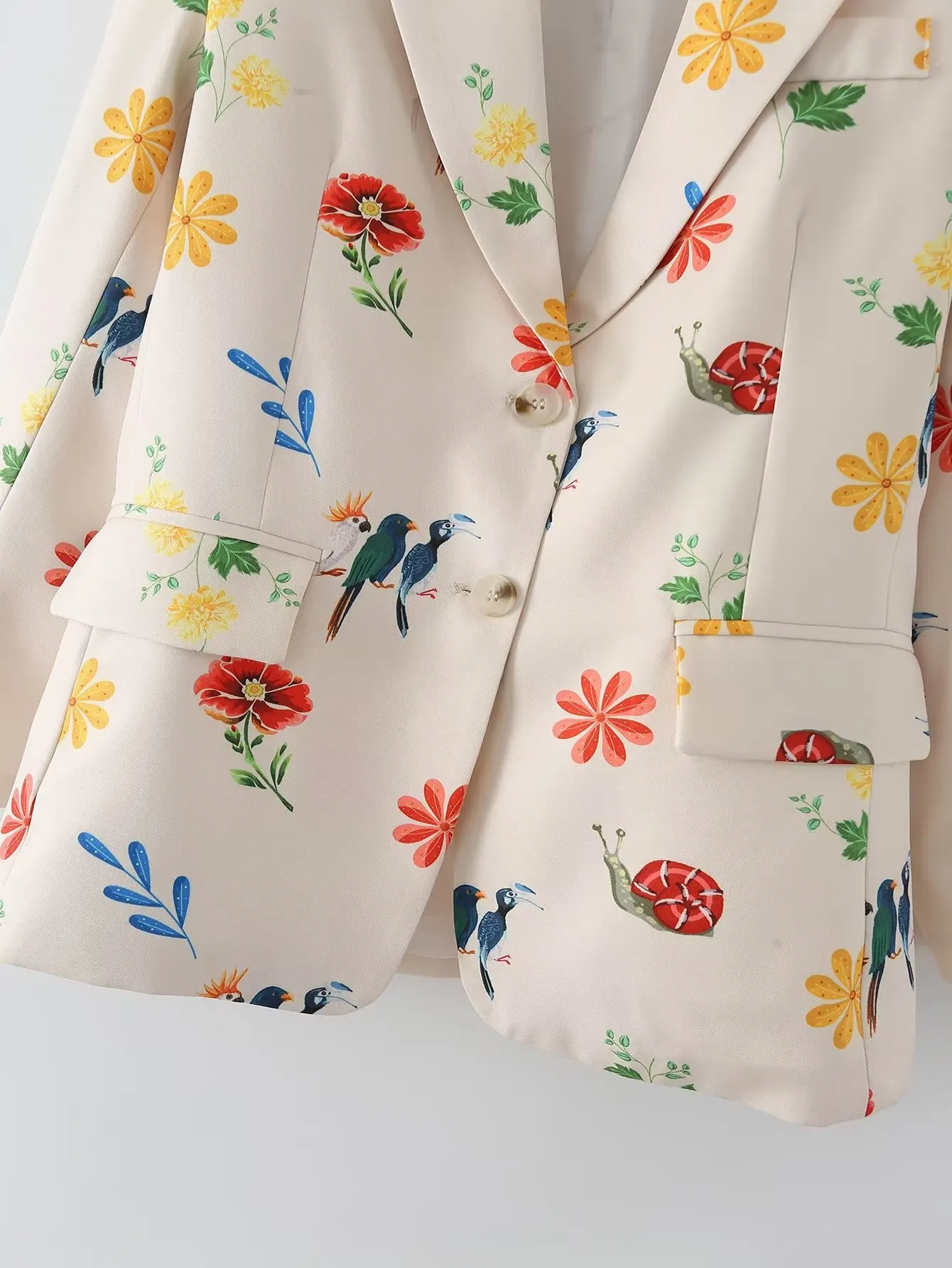 Veste à imprimé floral pour femme, nouvelle collection 2024