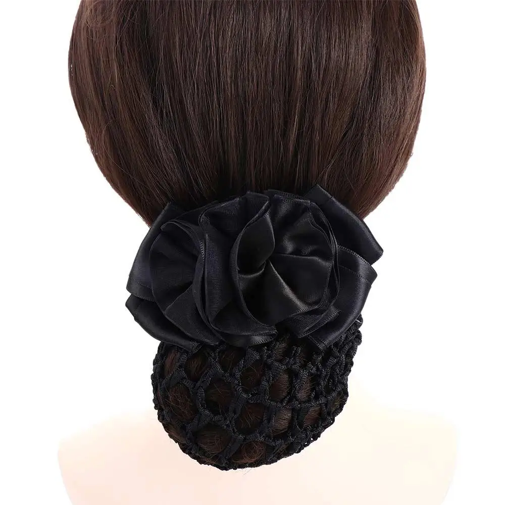 Sweet Elegant For Girls Hair Clip Female Headwear Floral Spring Clip Ponytail Clip Hairgrips Cover Net Korean Bun Snood