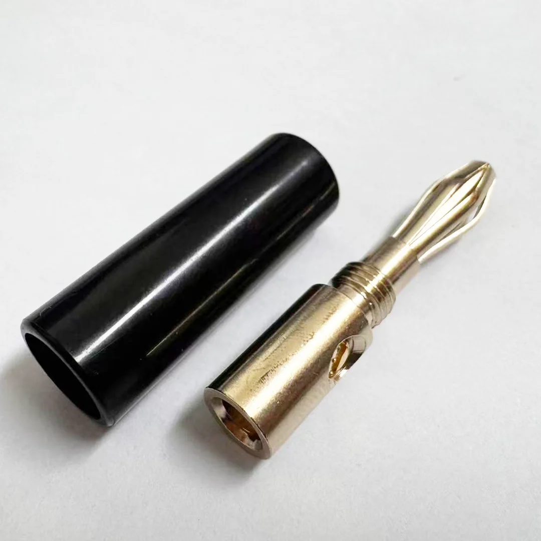 Gold Plated 4MM Soldering Free Banana Plug Audio Cable Speaker Banana Head Amplifier Speaker Cable Audio Cable Connection