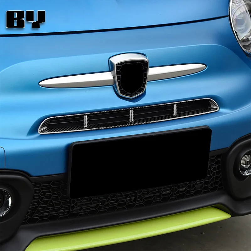 

For Abarth 595 2017 2018 2019 2020 2021 2022 2023 2024 Front Center Grille Trim Sticker Real Hard Carbon Fiber Accessories