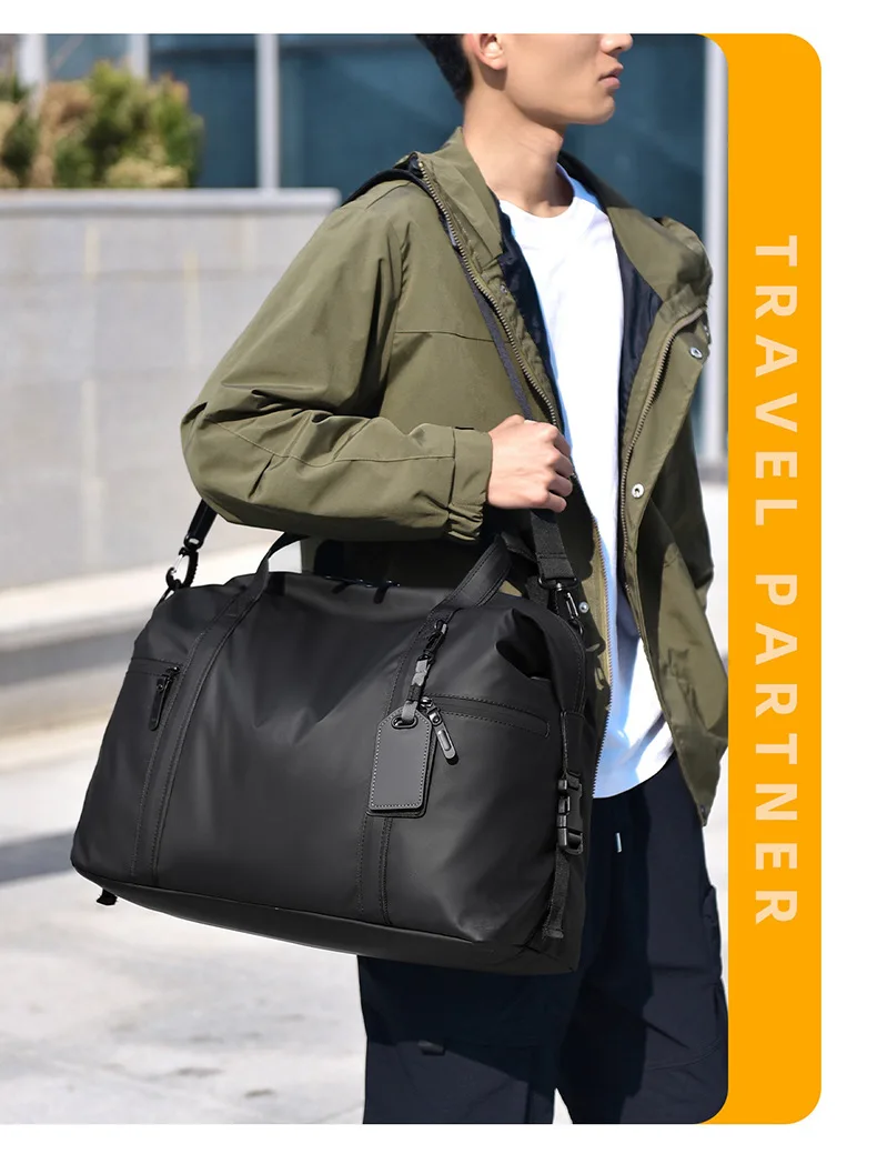 2026 جديد وصول حقائب السفر النايلون الفاخرة موضة الرجال سعة كبيرة الذكور حقائب كتف حقائب اليد الرجالية السفر واق من المطر حمل حقيبة #5