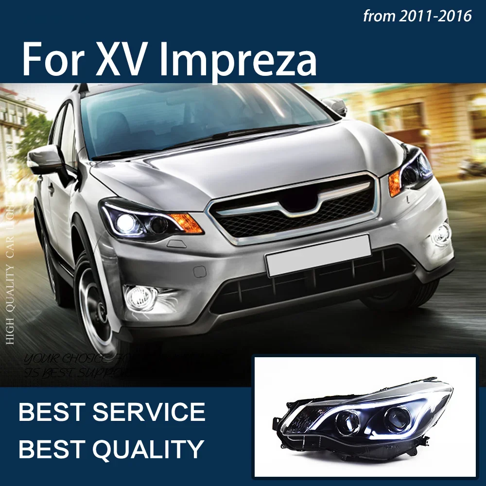 Car Lights For XV 2011-2016 Impreza LED Modification Headlights DRL Dynamic Turn Signal Angel Eyes Lens Lamp Accessories Upgrade