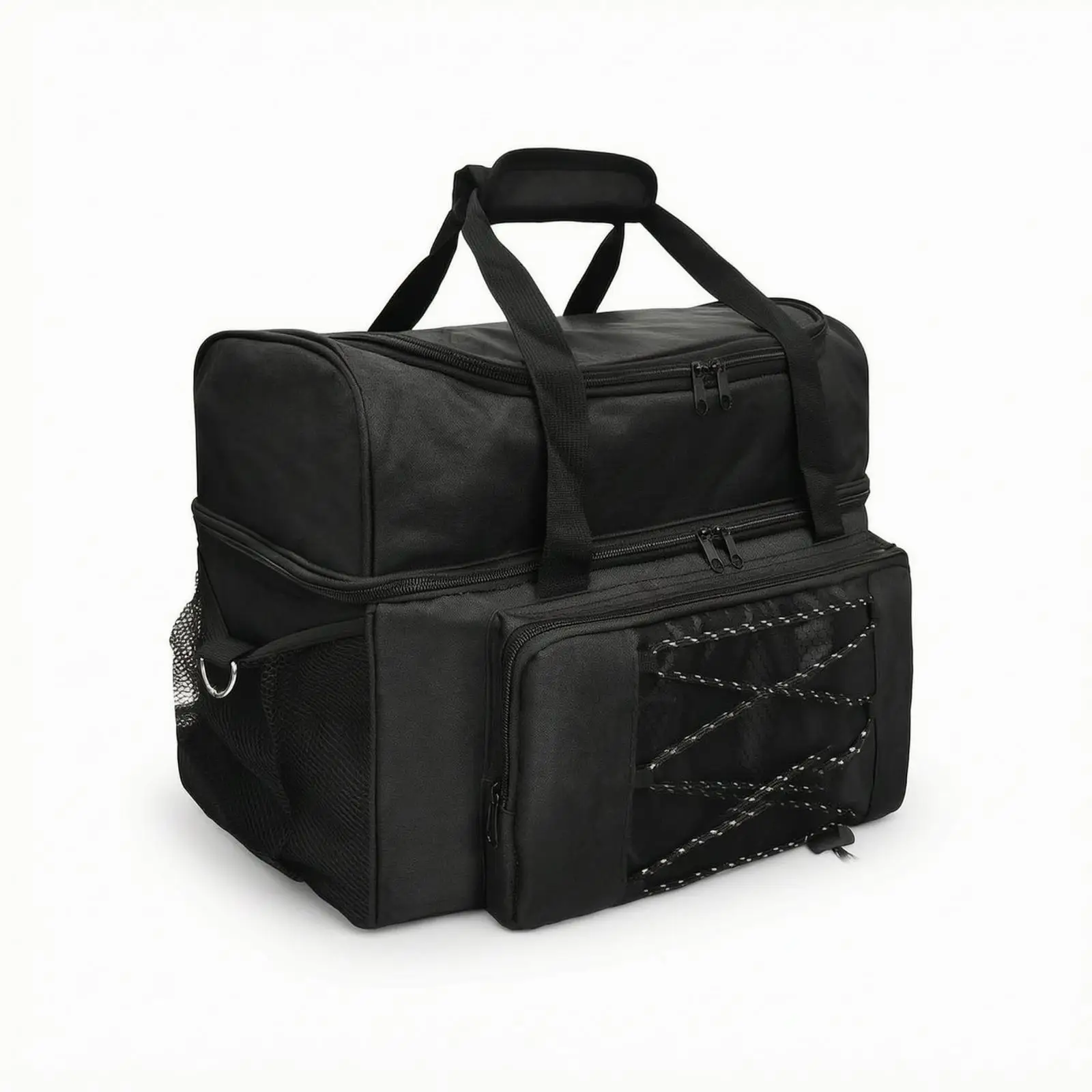 Sport Equipment Tote Dual Ball Bowling Bag with Shoe Compartment Organizer for Bowling Accessories Gear