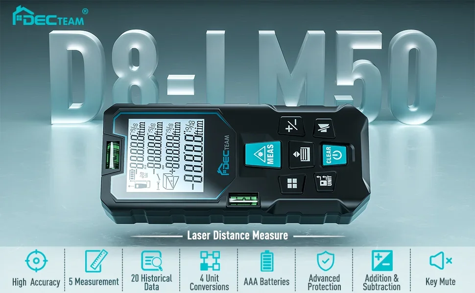 Decteam Hoge Nauwkeurigheid Laser Afstandsmeter Afstandsmeter Meetinstrumenten D8-LM100