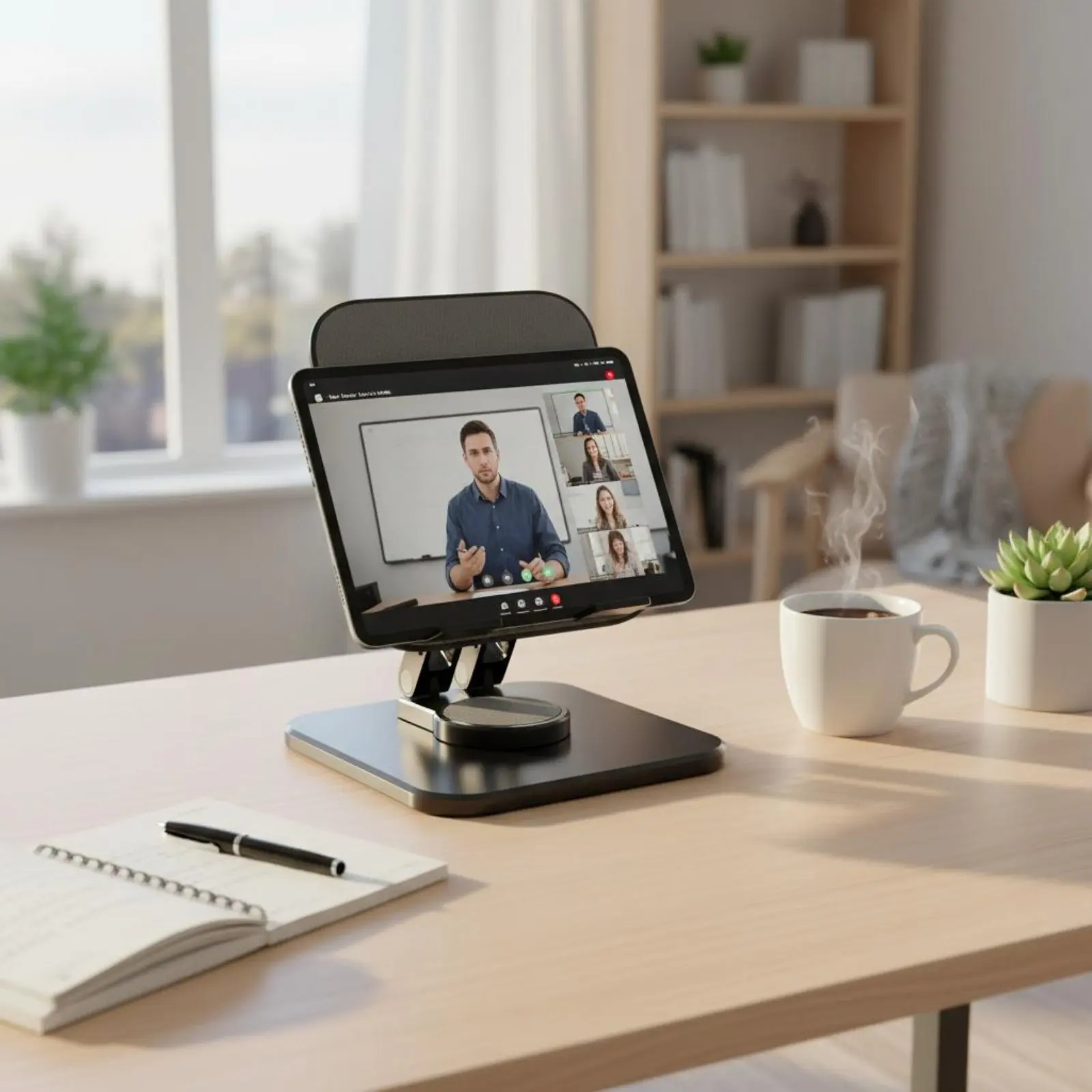 Soporte Ajustable para Tablet, Soporte Plegable Giratorio para Escritorio, Soporte Plegable para Teléfono, Base con Rotación de 360 Grados, Soporte Portátil para Tablet