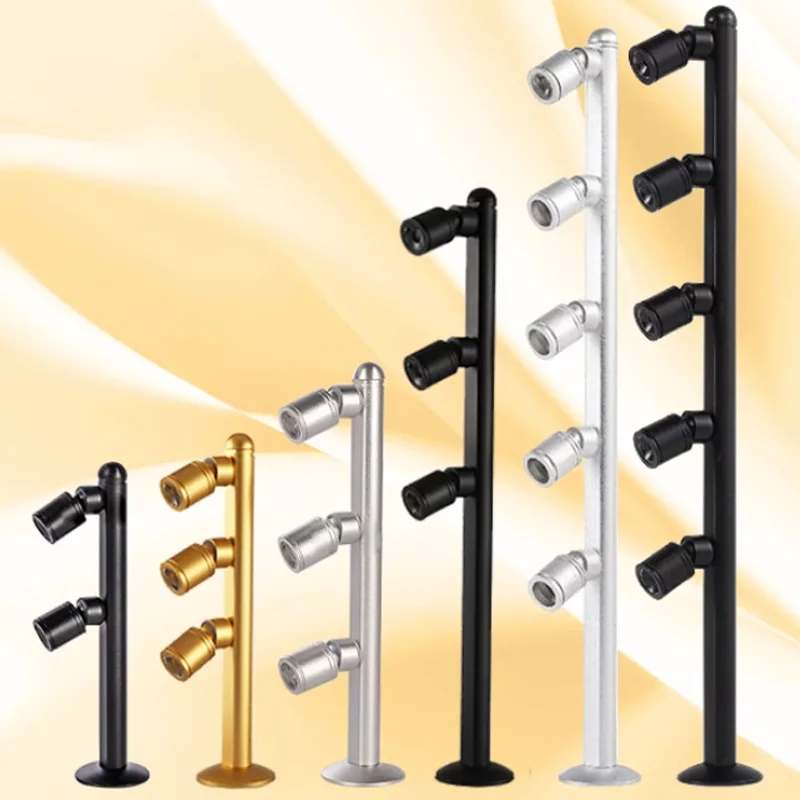 LED Showcase Light 2W 3W 5W Adjustable Spotlights Exhibition Mini Jewelry Display Lamp For Diamond Store 175/200/365MM 220V DC12