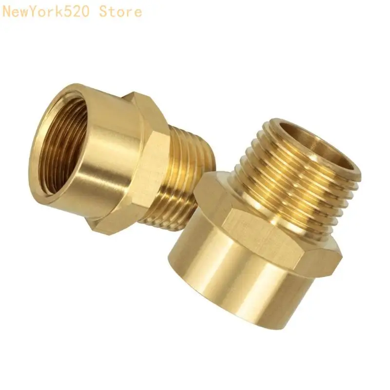 2Pack Leakproof Brass Connector 2 BSP To 1/2Inch NPT Thread Adapter Pipe Fittings For Garden Irrigation Hoses N84C