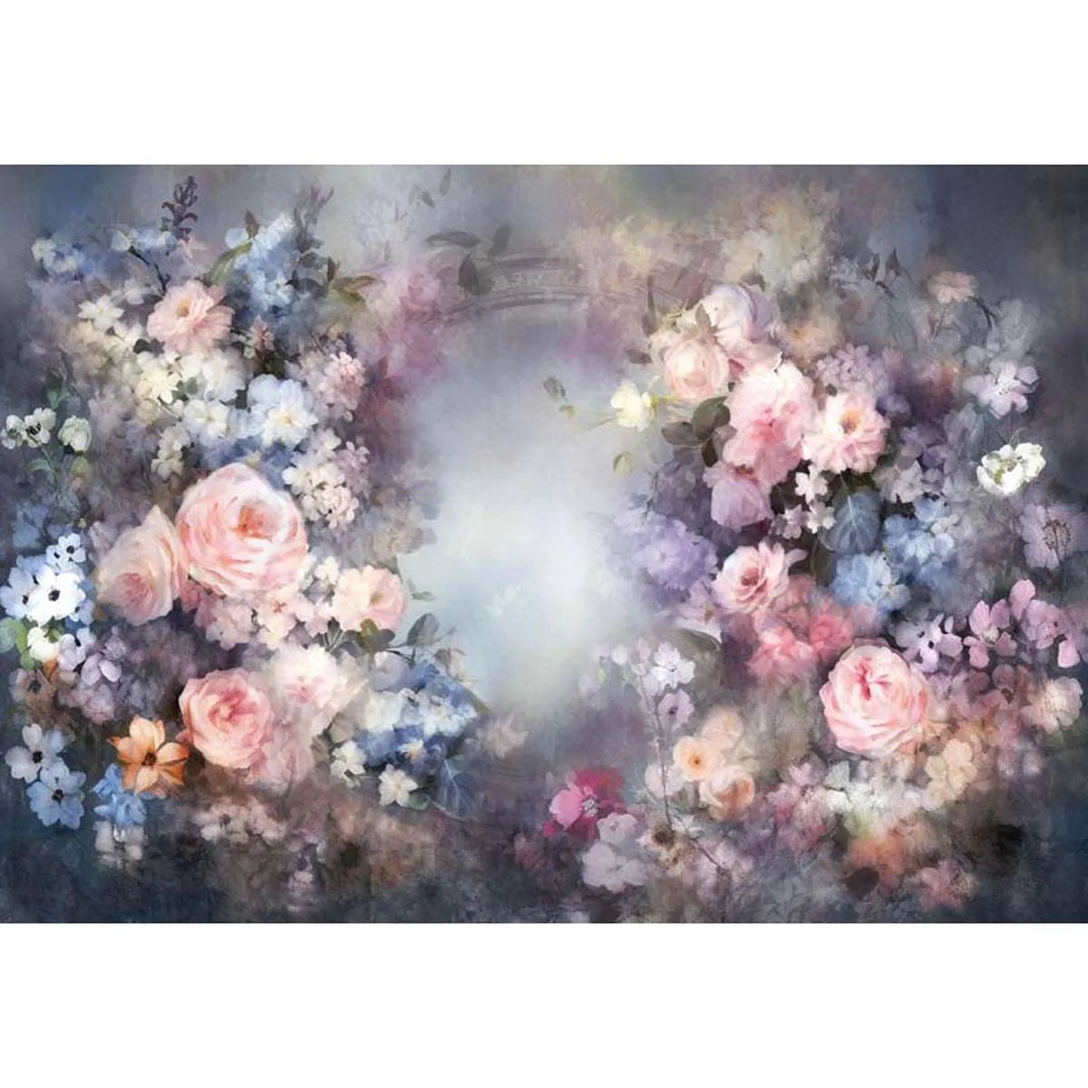 

Allenjoy Pink and Blue Blossoms Painting Backdrop