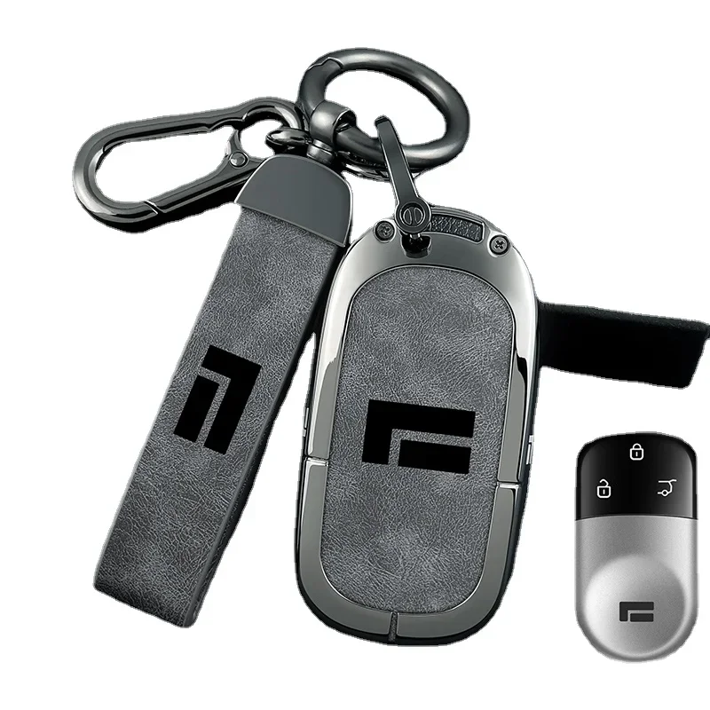 Car Key Case Protective Cover Bag for BAIC JISHI Polestone 01 2023-2024 6/7 Chain Keyring Interior Accessories