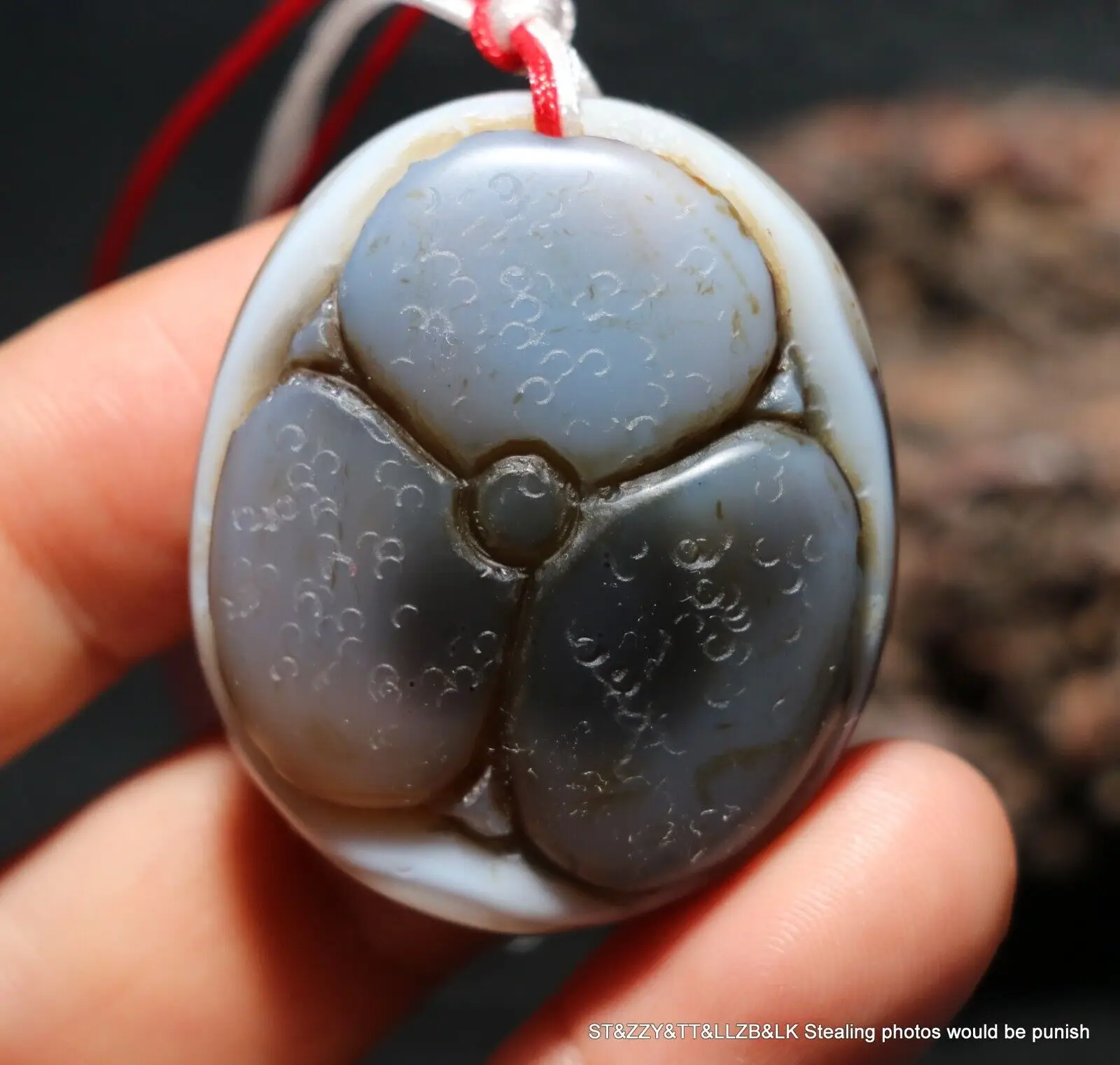 

Energy Power Tibetan old Agate Flower Goat Heaven Eye dZi Bead Big Pendant Totem LKbrother Sauces