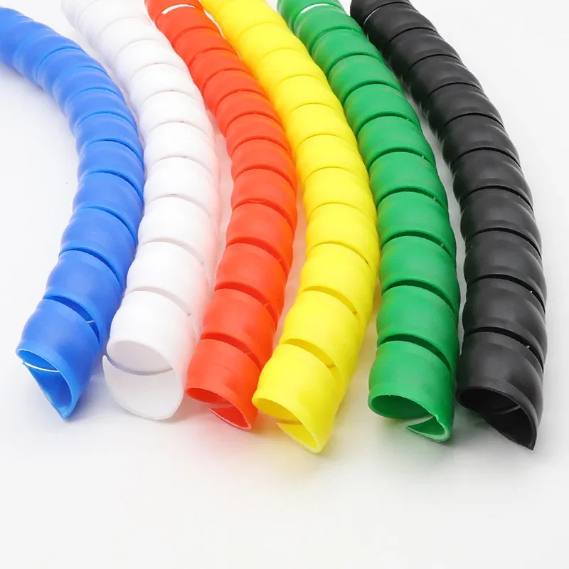 8/10/12mm Spiral Wound Cable Protection Sleeving - 2M Long Flexible, Wire Organizer Insulation & Winding Protector