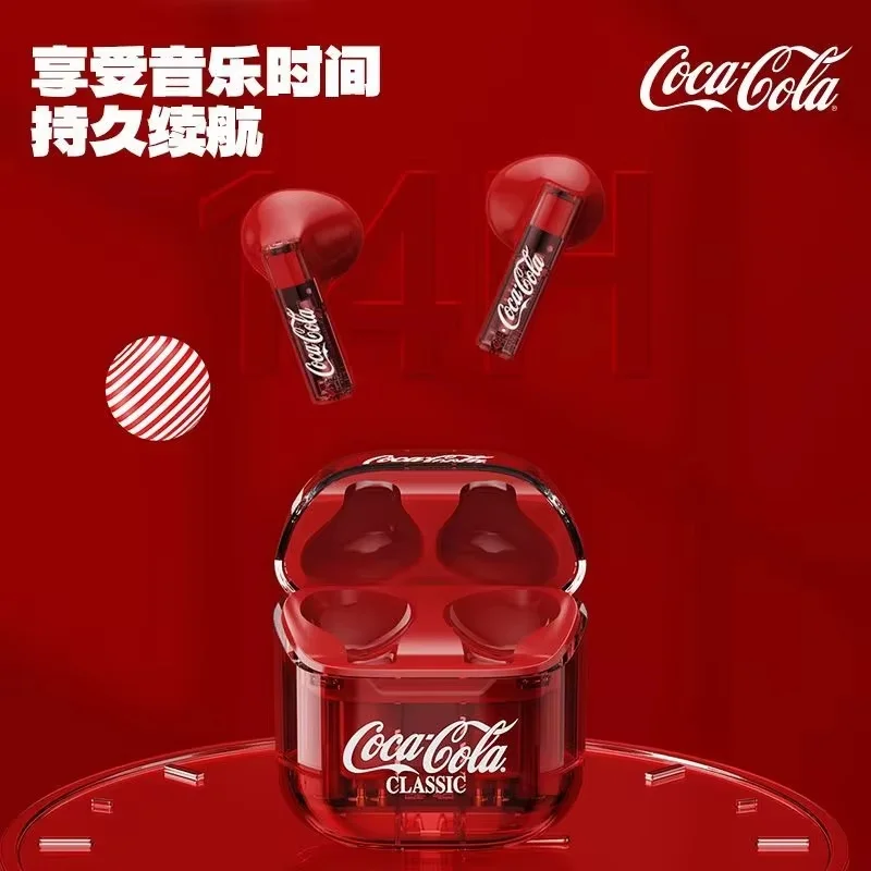 Miniso Coca-Cola T01 Fones de ouvido Bluetooth, Gaming Earbuds, Sport Earbuds, alta qualidade, In-Ear, Long Endurance Headset, Headphone, Popular