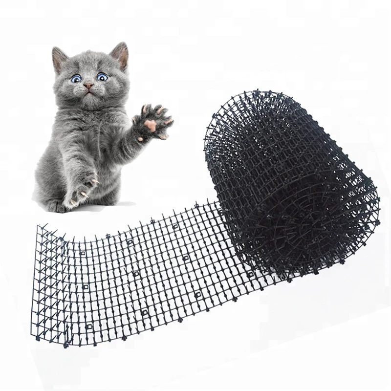 Garden Cat Scat Mats Repellent Mat ความปลอดภัยต้นไม้ Skewer Prickle Strips Spikes ป้องกันสุนัขแมวตาข่ายพลาสติก Spike ผลิตภัณฑ์สําหรับสัตว์เลี้ยง