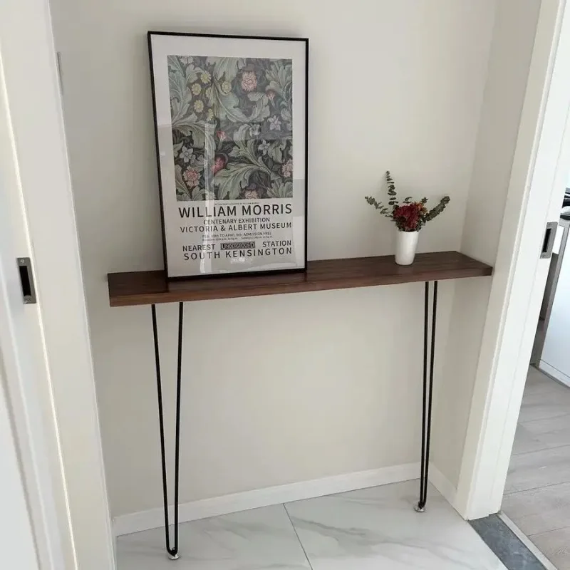 

Nordic solid wood entry very narrow table against the wall a few cases wrought iron entry ultra-narrow corridor table
