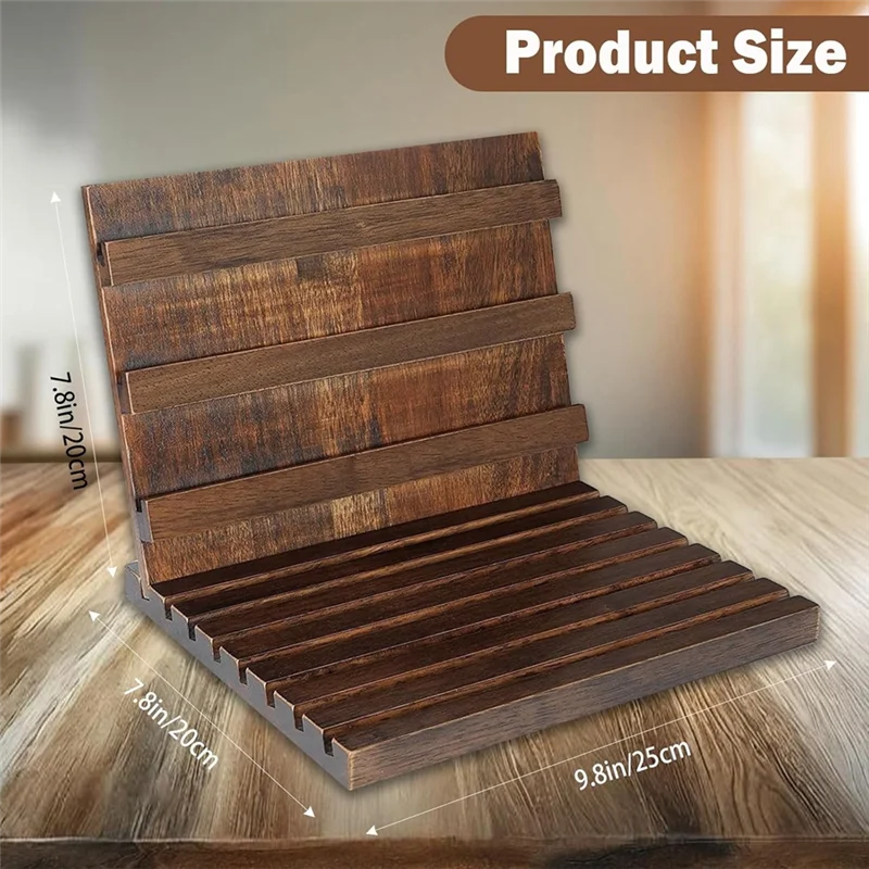 SHGO-حامل عرض العملات المعدنية الخشبية الصلبة، رف لـ 60 عملةًا، حامل عملات التحدي، حافظة #5